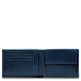 Men’s wallet with flip up ID window, coin pocket and credit card slots Blue Square