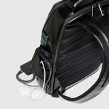 laptop and iPad® backpack with shoe compartment, rain protection, bike helmet strap, anti-theft cable, USB and USB Type-C ports