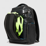 laptop and iPad® backpack with shoe compartment, rain protection, bike helmet strap, anti-theft cable, USB and USB Type-C ports