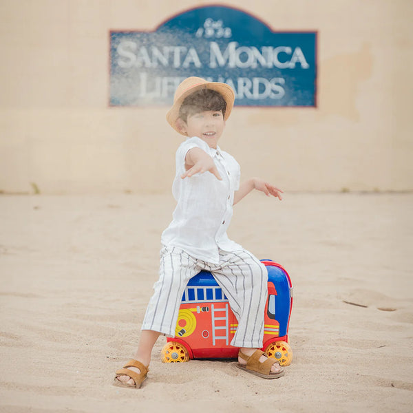 Fire Truck Ride-on Luggage | Light up Wheels